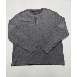 Untuckit Shirt Mens 3XL Henley Long Sleeve Thick Cotton Blend Gray Urey 40983